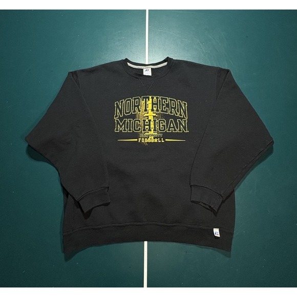 Vtg Northern Michigan University Football Crewneck Sweatshirt Russel Athletic XL - Picture 1 of 9